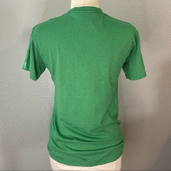NWT-Women’s Small Green Mickey Mouse w/Santa Hat  Short Sleeve T-shirt by Delta - Picture 3 of 5